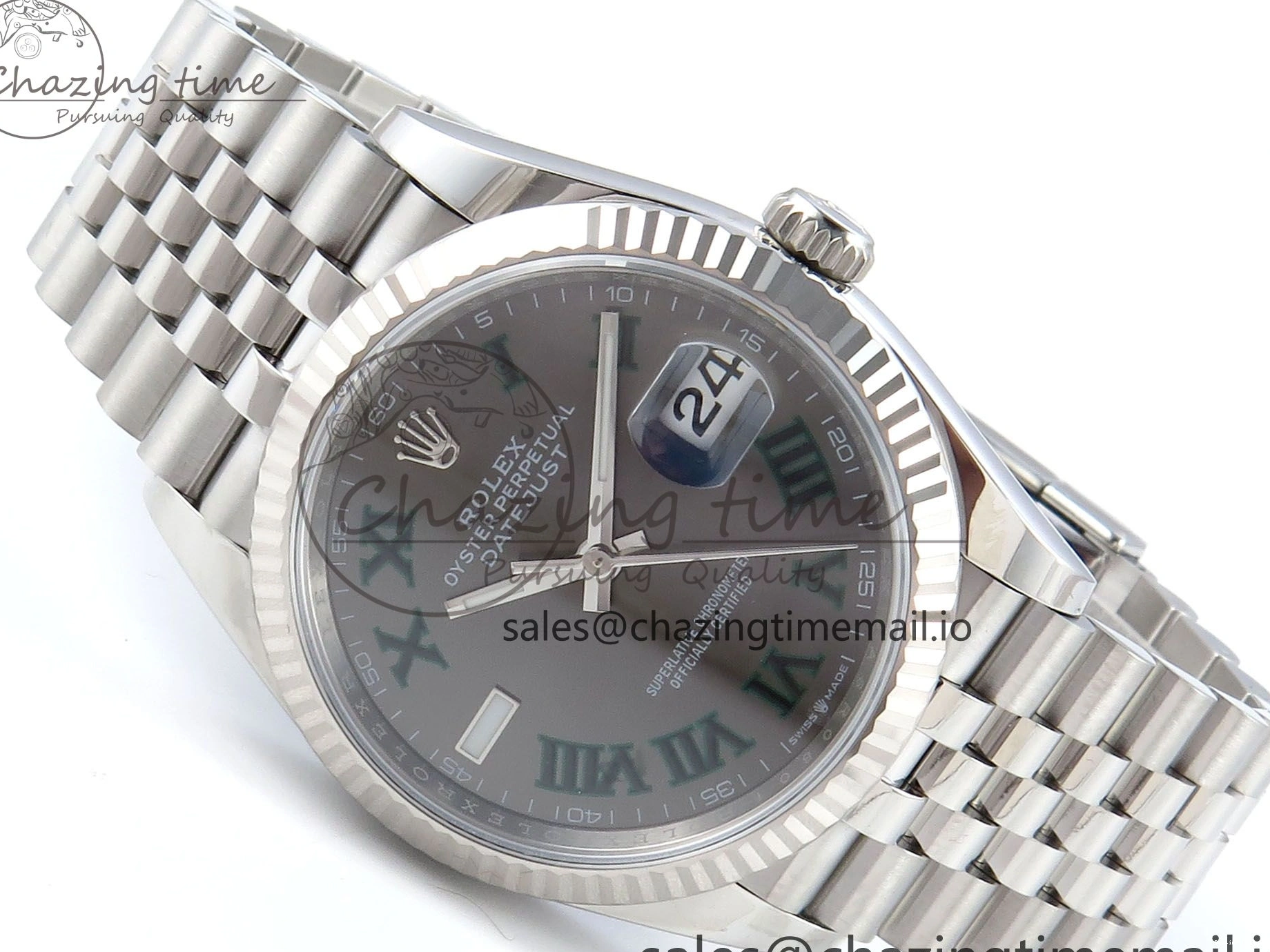 0131 SmoothTexture DateJust 36 126234 EWEF Best Edition Gray Roman Dial on Jubilee Bracelet A 609